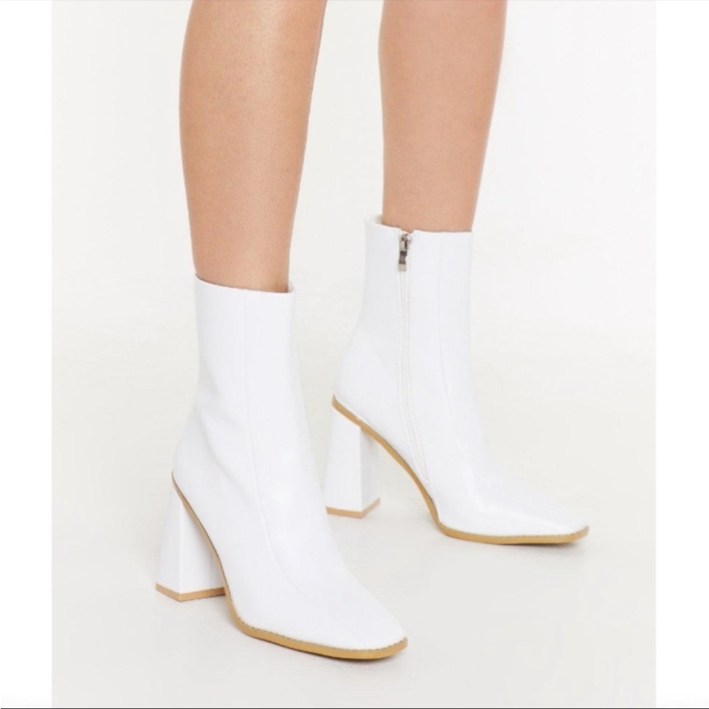 Nasty Gal White Ankle Boots